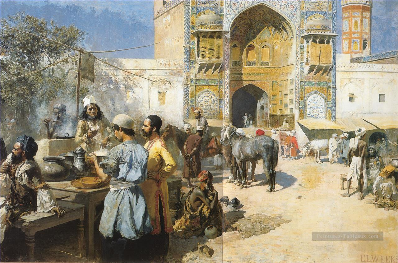 Un restaurant OpenAir Lahore Persique Egyptien Indien Edwin Lord Weeks Peintures à l'huile
